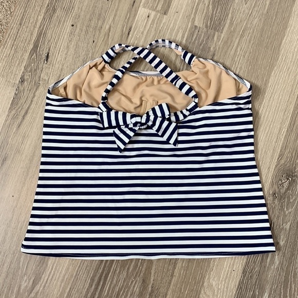 Lands’ End Tankini Top, 16DDD, Navy & White Stripes - Picture 2 of 4
